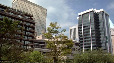 Round Pan of  the Down Town Skyline in VancoUVer Stock Footage 38603553