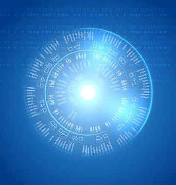 Round panel future interface, techno background イラスト素材