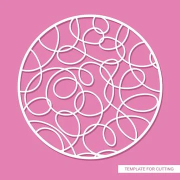 Round panel with pattern of chaotic lines.  Stock Illustration