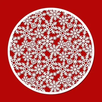 Round panel with snowflakes.  Illustrazione stock