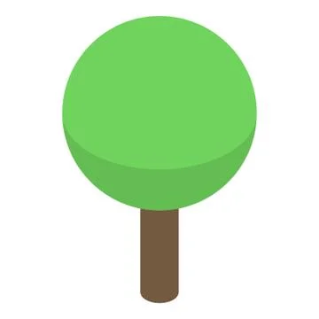 Round park tree icon, isometric style Illustrazione stock