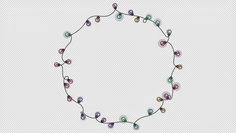 Round Party Lights Frame Loop Transparent Stock Footage 320212761