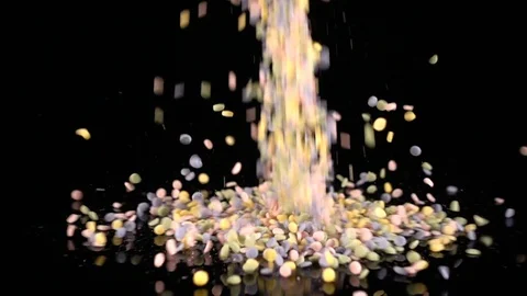 Round Pastel Shape Sprinkles falling in slow motion. 库存影片 88615628