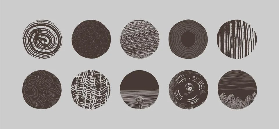 Round pattern. Abstract line texture, curve round or spiral art. Geometric gr Stock Illustration