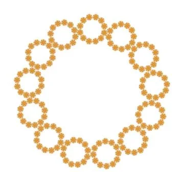 Round pattern from brown flowers Stylish pattern with from brown flowers o... Stock Photos
