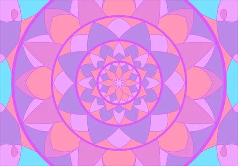 Round pattern flower mandala. circle floral ornament. Legend decorative vector Stock Illustration