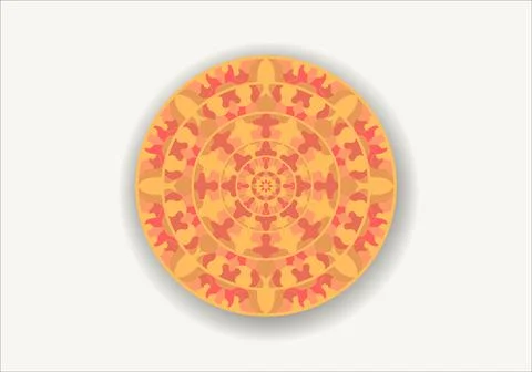 Round pattern flower mandala. circle floral ornament. Legend decorative vector Stock Illustration