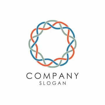 Round pattern logo design rope logo Stock Illustration