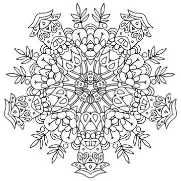 Round pattern with many elements Stock Illustration