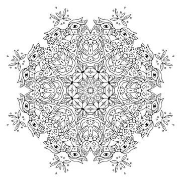 Round pattern with many elements Stock Illustration