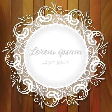 Round pattern on wooden background Stock Illustration