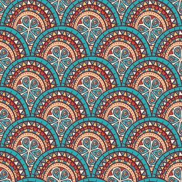 Round patterns with flowers Ilustración de archivo
