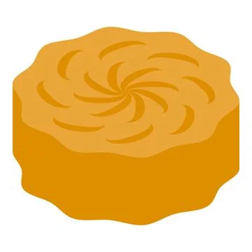 Round peanut butter cookie presenting swirls spreading from center Stock Illustration
