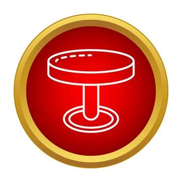 Round pedestal table icon with red circle Stock Illustration
