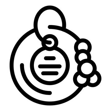 Round pendant with beads hanging on a string icon Stock Illustration