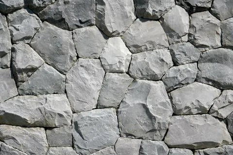 Round  &amp; pentagon Black stone pattern background &amp; wallpaper Stock Photos