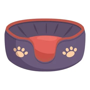 Round pet bed providing comfortable sleeping spot for a cat or dog Illustrazione stock