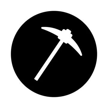 Round pickaxe icon. Mining. Vector. Illustrazione stock