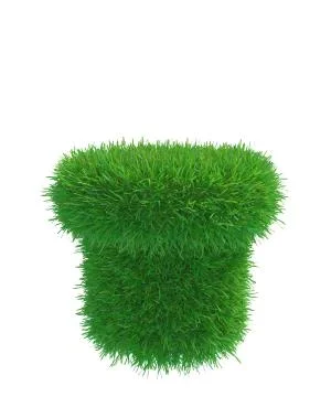 Round piece of cropped grass to be installed Illustrazione stock