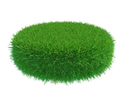 Round piece of cropped grass to be installed Illustrazione stock