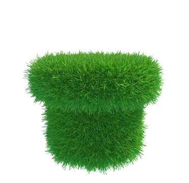 Round piece of cropped grass to be installed Illustrazione stock