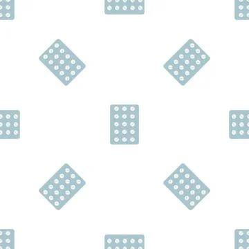 Round pill blister pattern seamless vector Stock Illustration