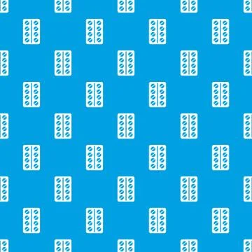Round pills in a blister pack pattern seamless blue Stock Illustration