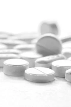 Round pills Stock Photos