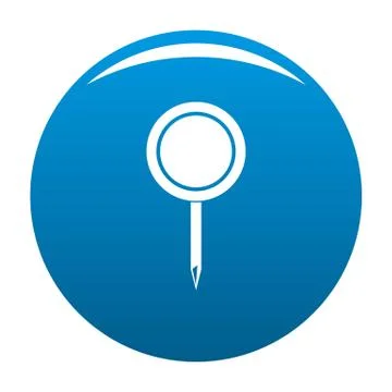 Round pin icon blue Stock Illustration