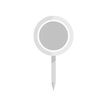 Round pin icon, flat style. Stock Illustration
