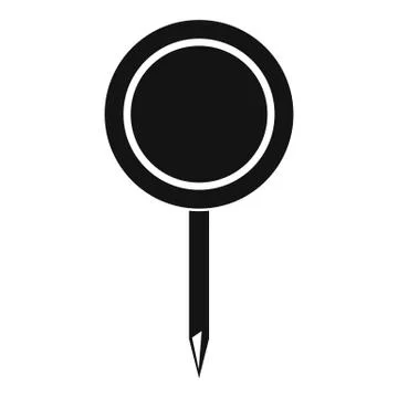 Round pin icon, simple style. Stock Illustration