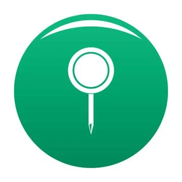 Round pin icon vector green Stock Illustration