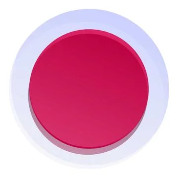 Round pink button with drop shadow effect creating depth Stock Illustration