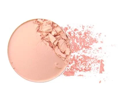 Round pink crashed eyeshadows for make up as sample of cosmetics product is.. Foto stock