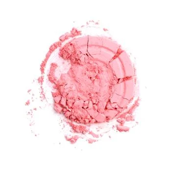 Round pink crashed powder for make up as sample of cosmetics product isolat.. Stock Photos