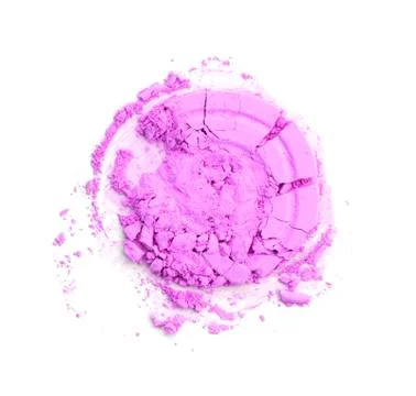 Round pink crashed powder for make up as sample of cosmetics product isolated Stock Photos