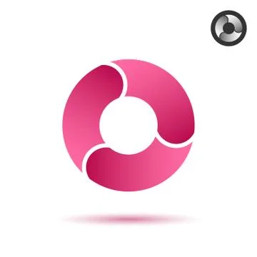 Round pink segmented circle 스톡 일러스트