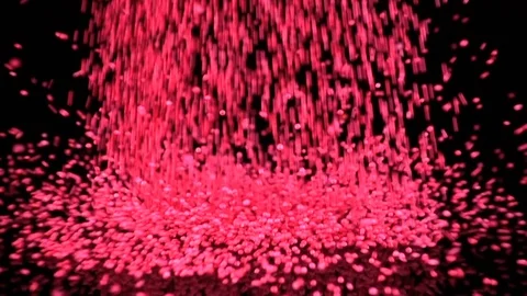 Round Pink Shape Sprinkles falling in slow motion. 库存影片 88615752