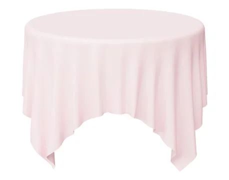 Round pink tablecloth with angles Stock Illustration