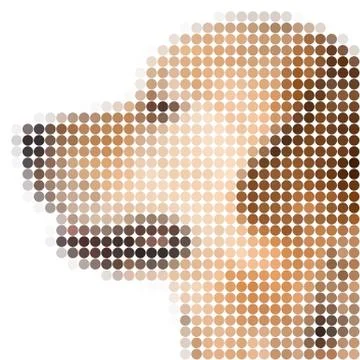 Round pixel image of a dog Stock Illustration