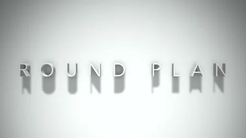 Round plan 3D title animation with shadows on a white background 動画素材 296980470
