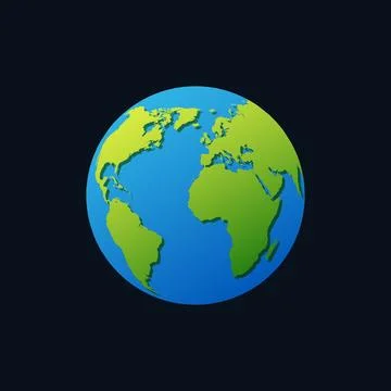 Round planet earth with continents Stock Illustration