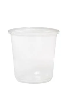 Round plastic container with white background Stock Photos