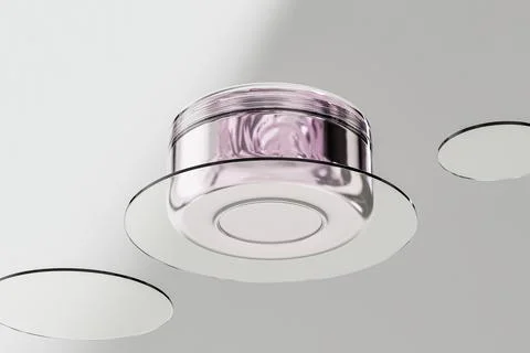 Round Plastic Cream jar mockup, Clear plastic skincare cylindrical Container Stock Illustration