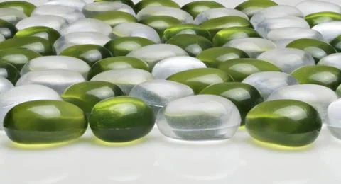 Round plastic pebbles Foto stock