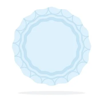 Round plate with a pattern flat icon vector isolated. Stock Illustration