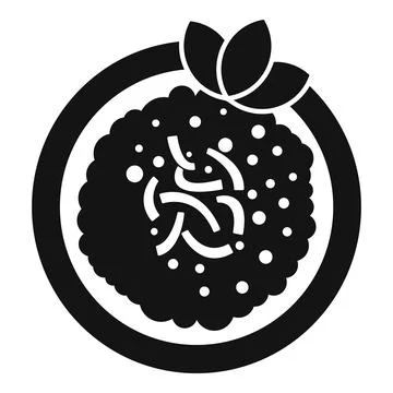 Round plate showing delicious risotto food icon glyph style Stock Illustration