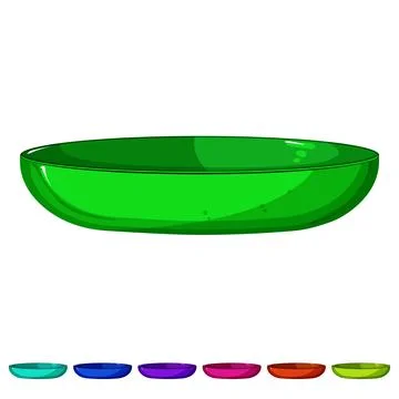 Round plate white cartoon vector graphic Stock Illustration