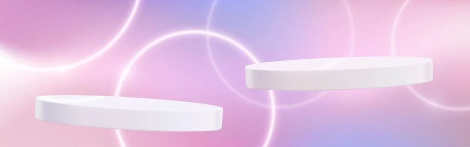 Round platforms floating on gradient background イラスト素材