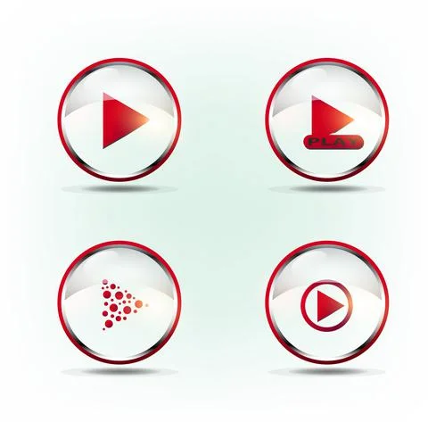 Round play button Stock Illustration